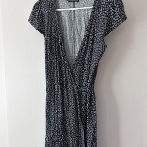 Brandy Melville Black Floral Wrap Dress